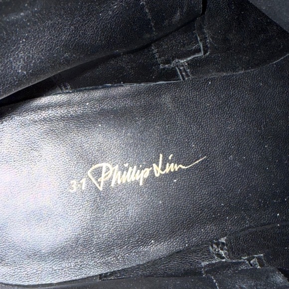 3.1 Phillip Lim Alexa Ankle Boot Black Leather Zip Square Toe Bootie Size 10 - Picture 9 of 11